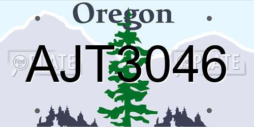 AJT3046 Oregon License Plate