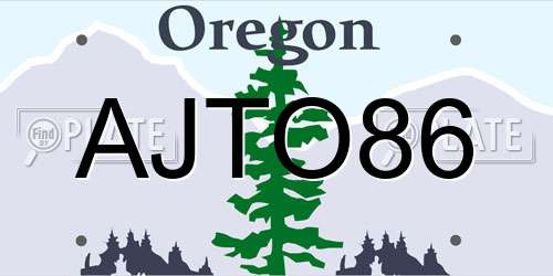 AJTO86 Oregon License Plate