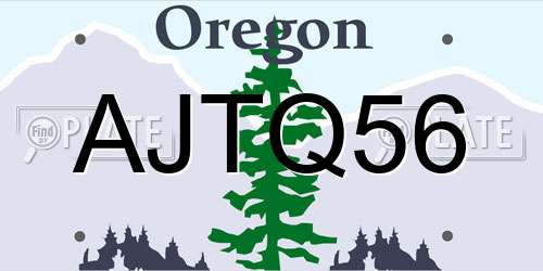 AJTQ56 Oregon License Plate