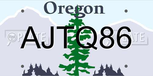 AJTQ86 Oregon License Plate
