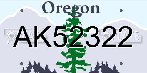 AK52322 Oregon License Plate