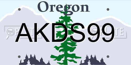 AKDS99 Oregon License Plate