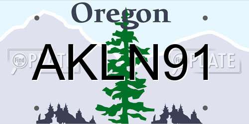 AKLN91 Oregon License Plate
