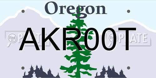 AKR00T Oregon License Plate