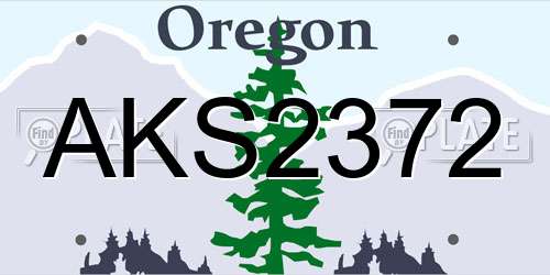 AKS2372 Oregon License Plate