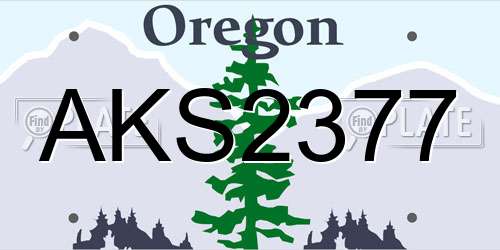 AKS2377 Oregon License Plate