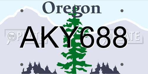 AKY688 Oregon License Plate