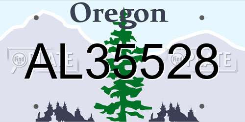 AL35528 Oregon License Plate