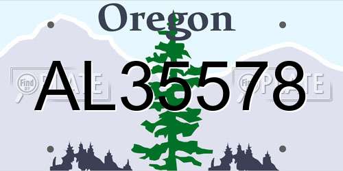 AL35578 Oregon License Plate