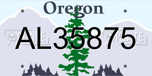 AL35875 Oregon License Plate