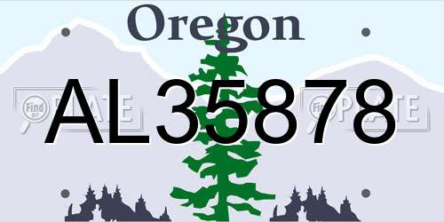 AL35878 Oregon License Plate
