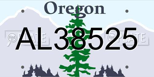 AL38525 Oregon License Plate
