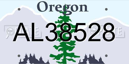 AL38528 Oregon License Plate