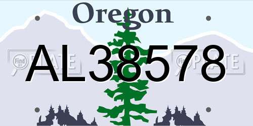 AL38578 Oregon License Plate