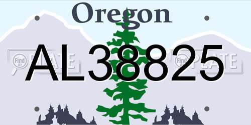 AL38825 Oregon License Plate