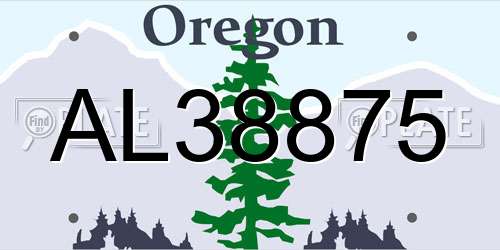 AL38875 Oregon License Plate
