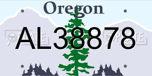 AL38878 Oregon License Plate