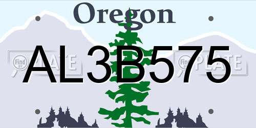 AL3B575 Oregon License Plate