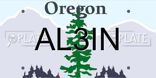 AL3IN Oregon License Plate