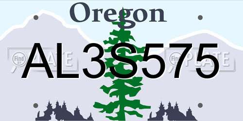 AL3S575 Oregon License Plate