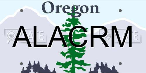 ALACRM Oregon License Plate