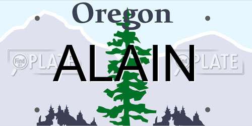 ALAIN Oregon License Plate