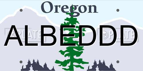 ALBEDDD Oregon License Plate
