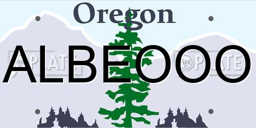 ALBEOOO Oregon License Plate
