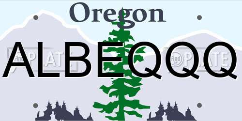ALBEQQQ Oregon License Plate