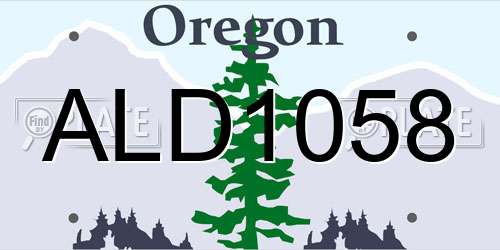 ALD1058 Oregon License Plate