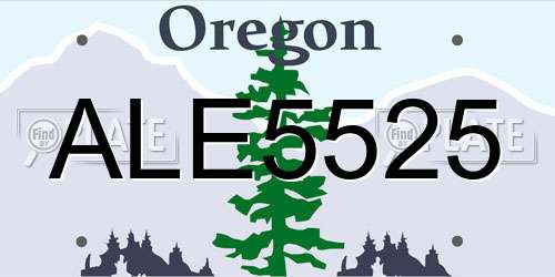ALE5525 Oregon License Plate