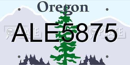 ALE5875 Oregon License Plate