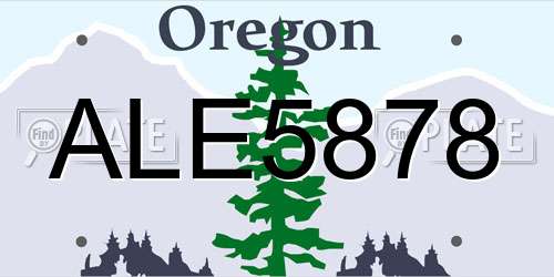 ALE5878 Oregon License Plate
