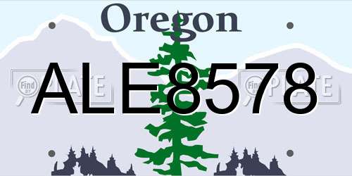 ALE8578 Oregon License Plate