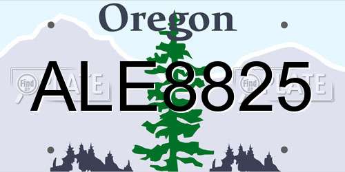 ALE8825 Oregon License Plate