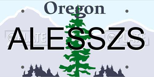 ALESSZS Oregon License Plate