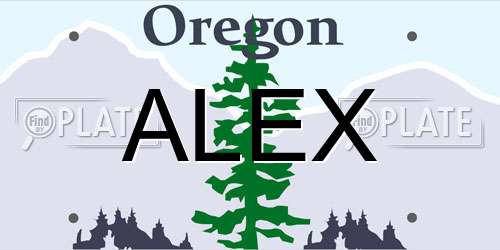 ALEX Oregon License Plate