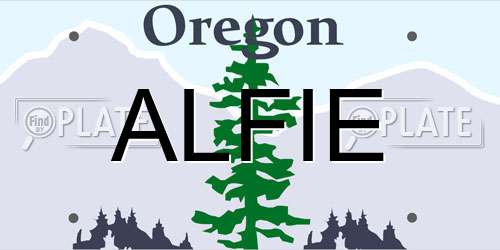 ALFIE Oregon License Plate