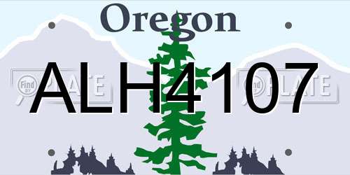 ALH4107 Oregon License Plate