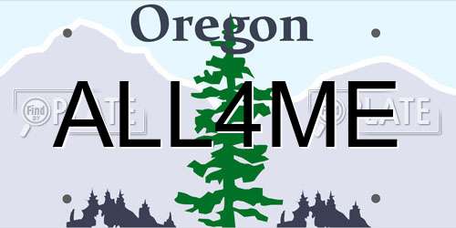 ALL4ME Oregon License Plate