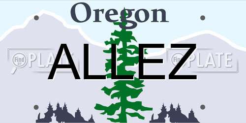 ALLEZ Oregon License Plate