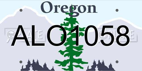 ALO1058 Oregon License Plate