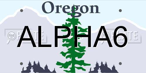 ALPHA6 Oregon License Plate