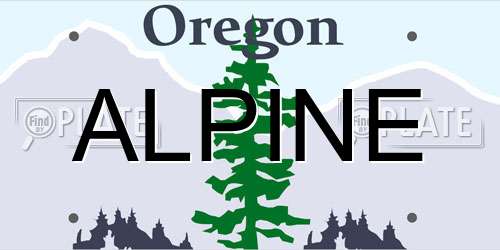 ALPINE Oregon License Plate