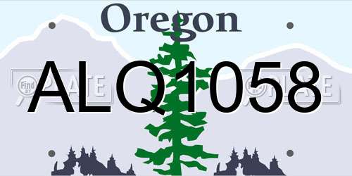 ALQ1058 Oregon License Plate
