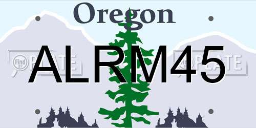 ALRM45 Oregon License Plate