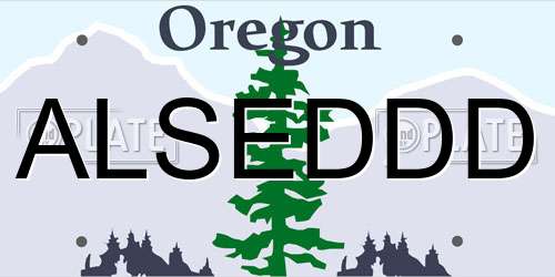 ALSEDDD Oregon License Plate