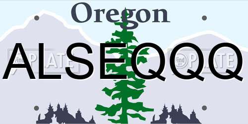 ALSEQQQ Oregon License Plate