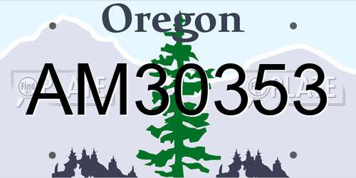 AM30353 Oregon License Plate