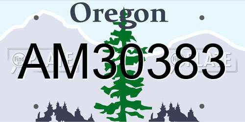 AM30383 Oregon License Plate